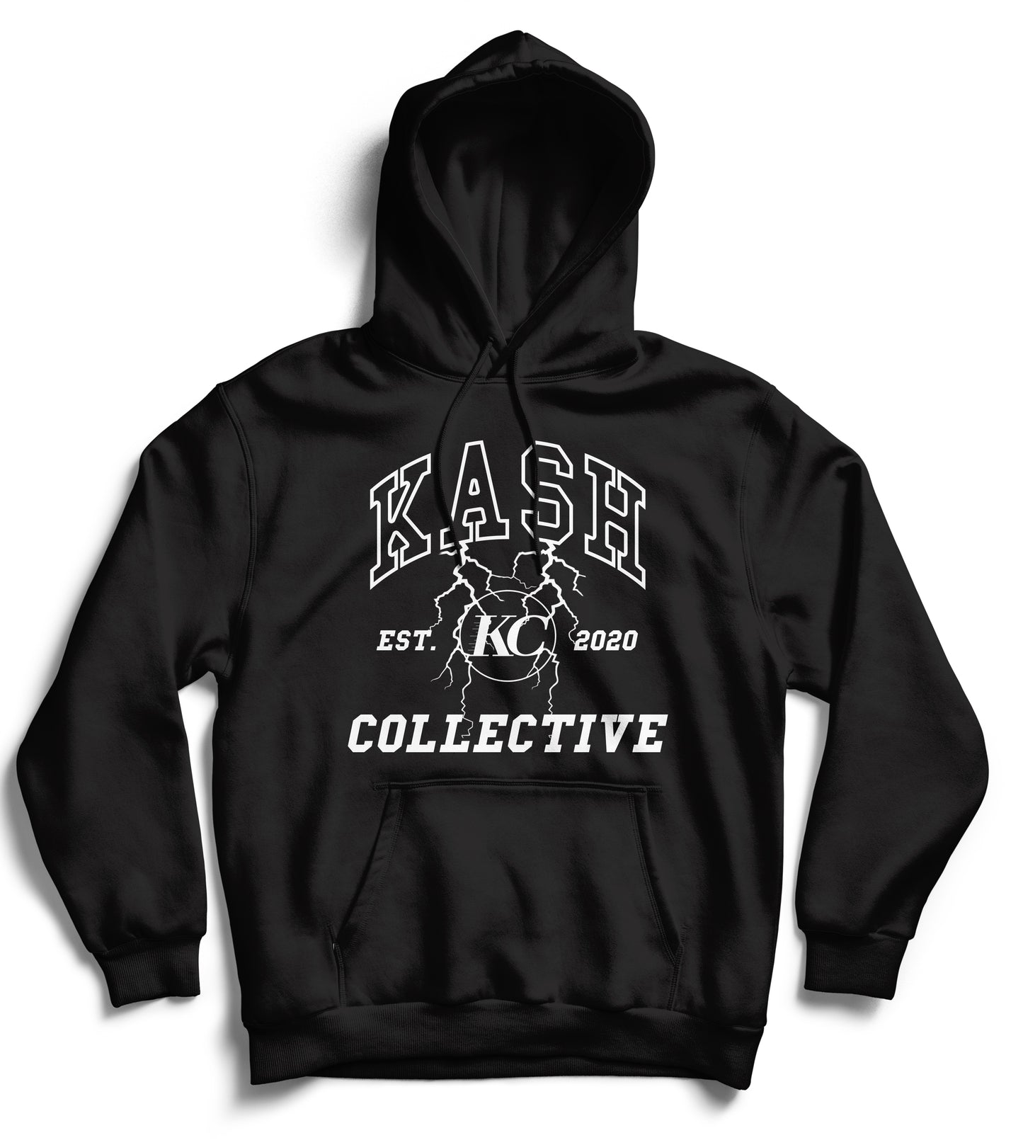 Copy of KC PUFF PRINT THUNDER HOODIE- BLACK/WHITE