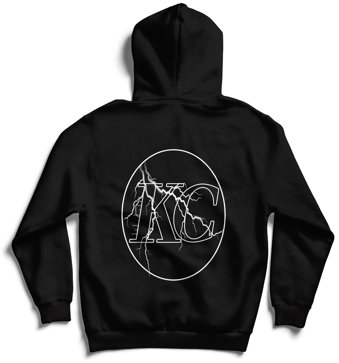 Copy of KC PUFF PRINT THUNDER HOODIE- BLACK/WHITE