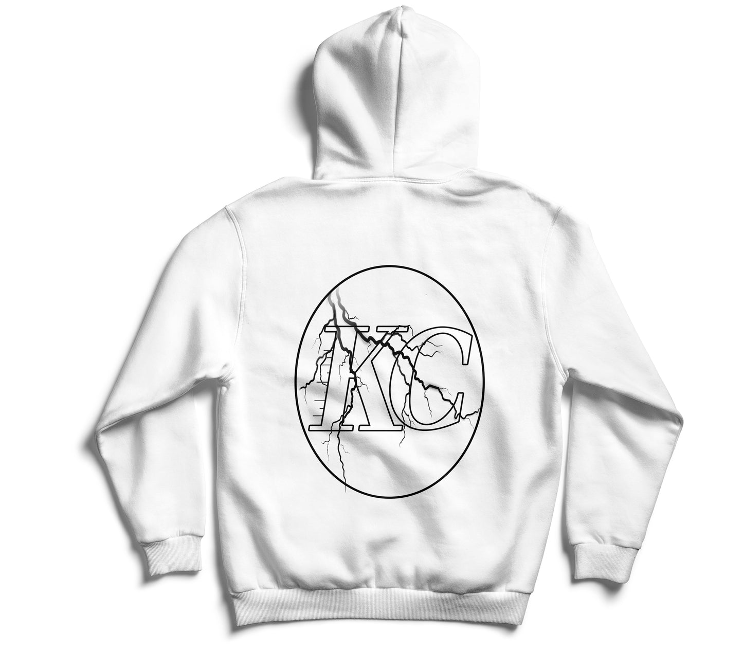 KC PUFF PRINT THUNDER HOODIE- BLACK/WHITE