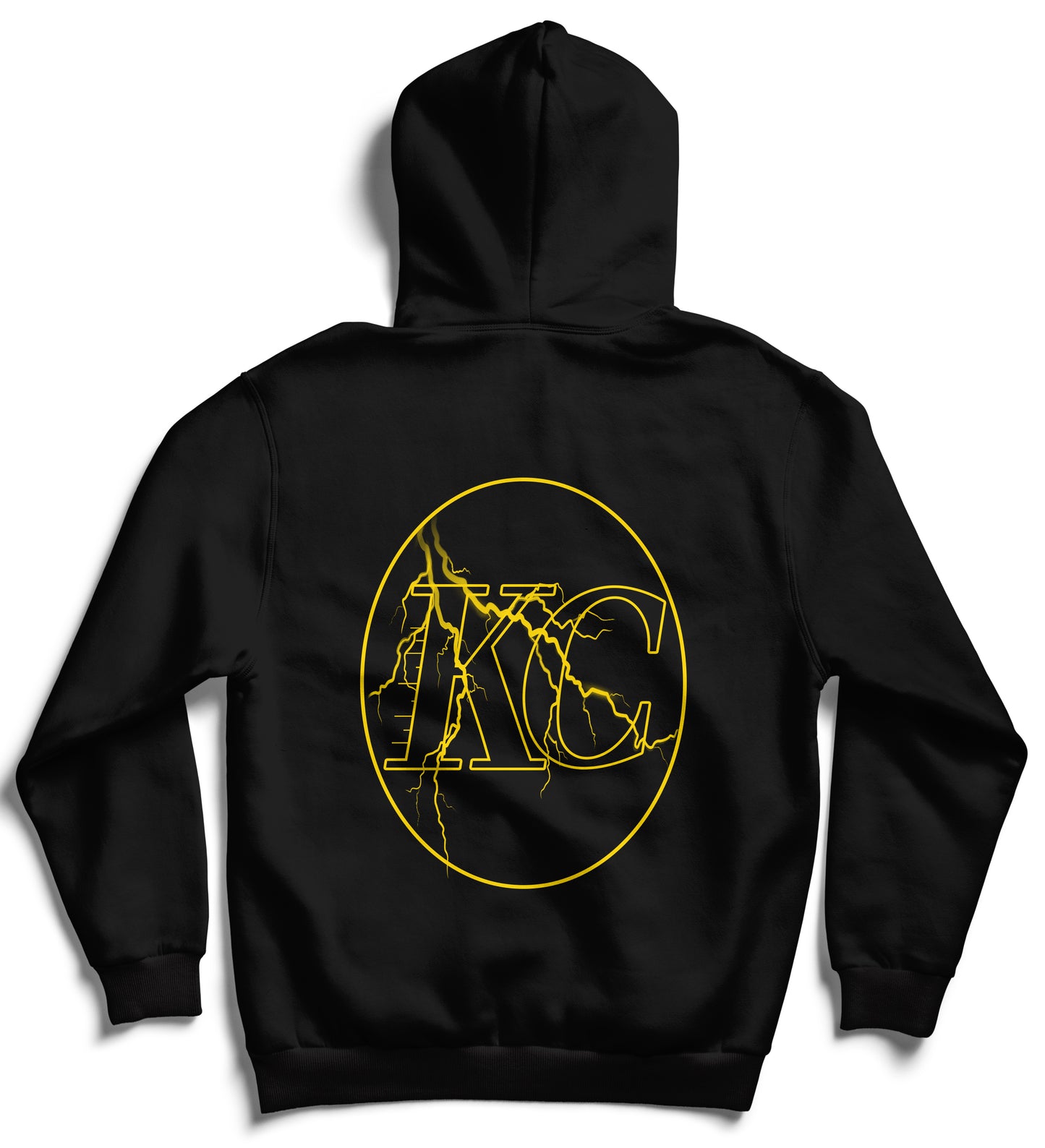 KC PUFF PRINT THUNDER HOODIE- BLACK/GOLD