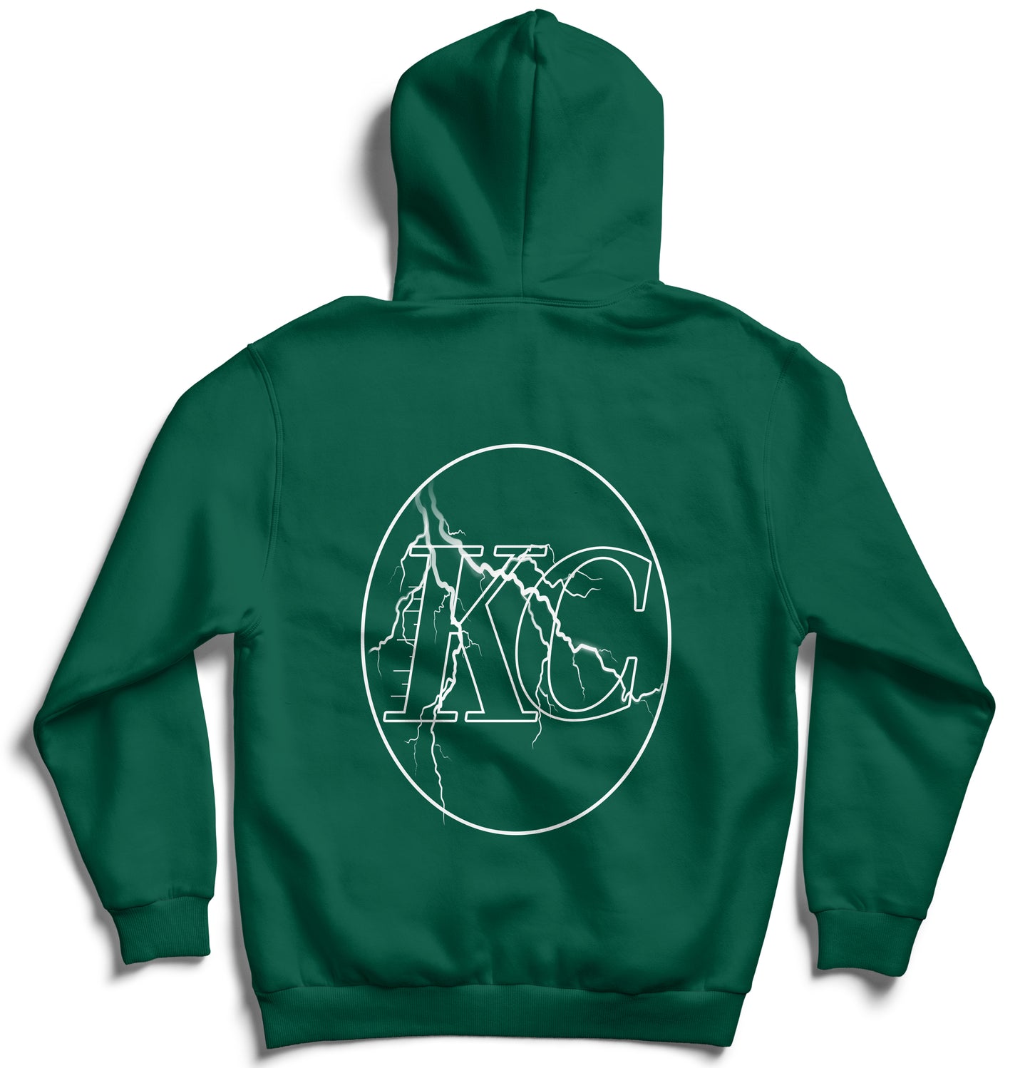 KC PUFF PRINT THUNDER HOODIE- GREEN/WHITE