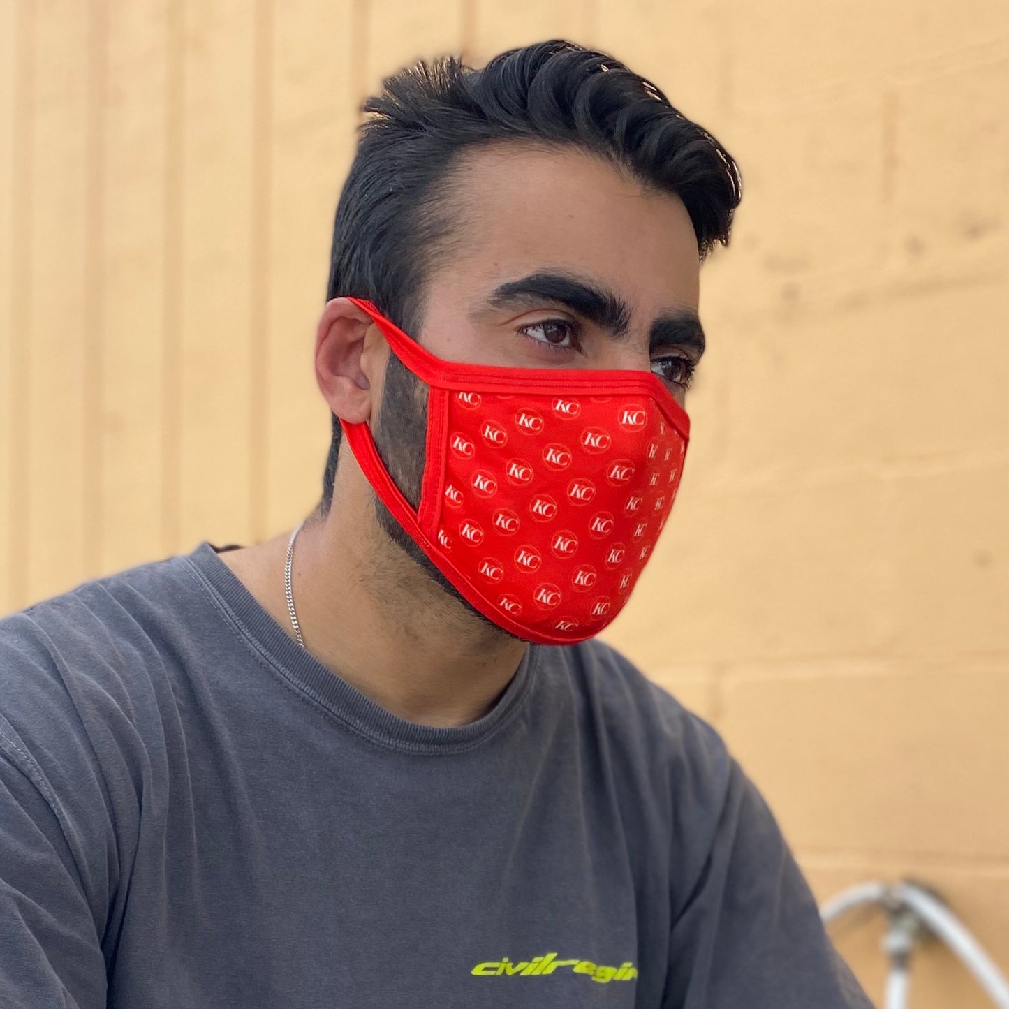 KC CLASSIC FABRIC MASK - RED/WHITE