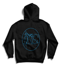 Load image into Gallery viewer, KC PUFF PRINT THUNDER HOODIE- BLACK/BABY BLUE